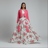 Winter Festival Digital Sleeve'less Maxi With Koti ❤️