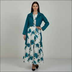 Winter Festival Digital Sleeve'less Maxi With Koti โค๏ธ