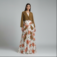 Winter Festival Digital Sleeve'less Maxi With Koti โค๏ธ